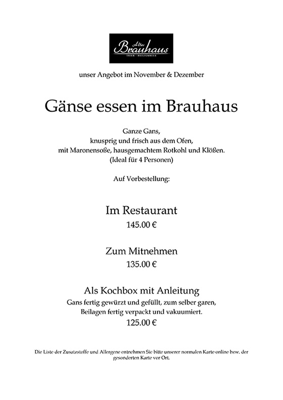 Gänse essen im Brauhaus