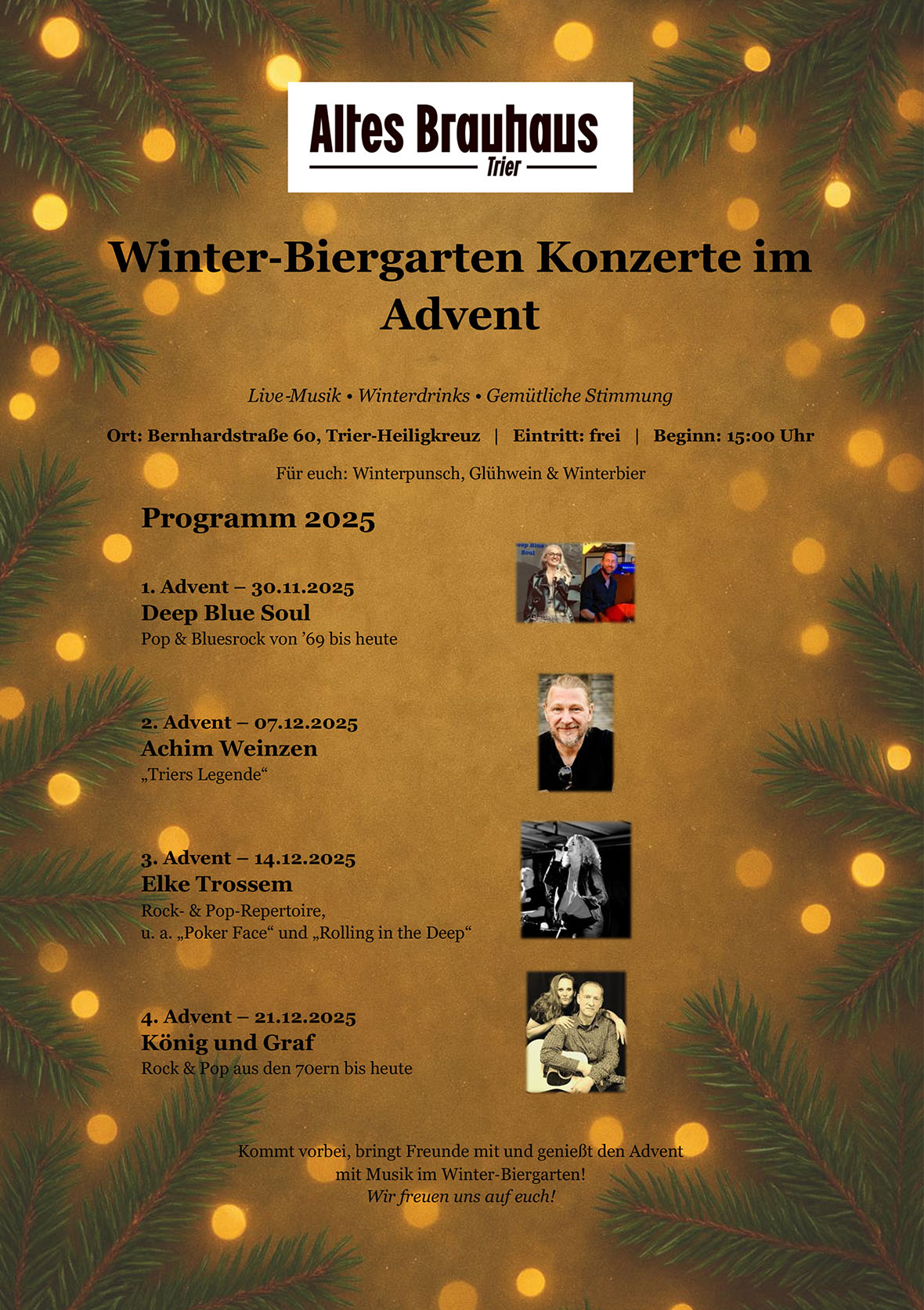 Winter Biergarten Konzerte - Altes Brauhaus Trier