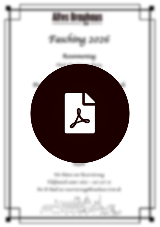 Speisenkarte Fasching 2026 Speisenkarte Fasching 2026